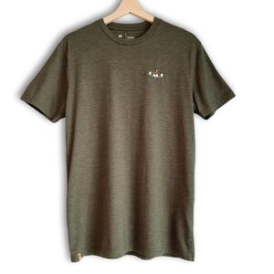 TENTREE Sasquatch Embroidered Graphic T-Shirt Olive Green Tee Top Men's Sz M